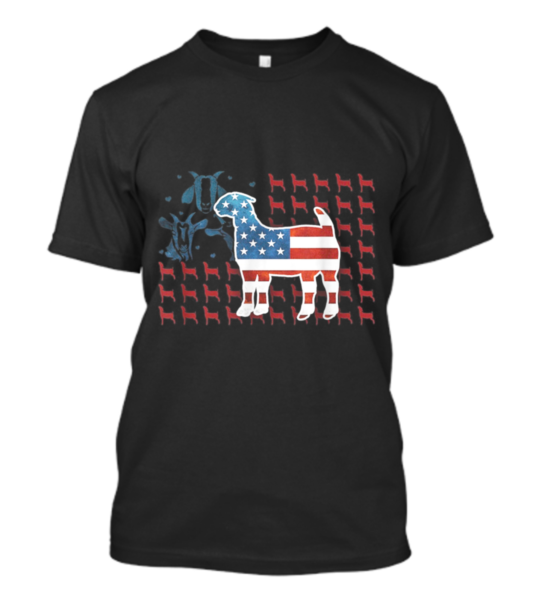 American Flag Goat USA Patriotic T-Shirt