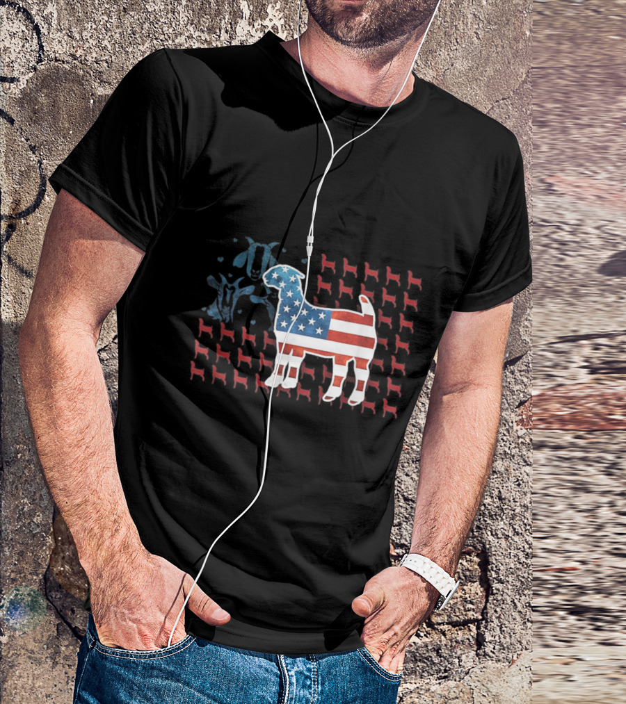 American Flag Goat USA Patriotic T-Shirt