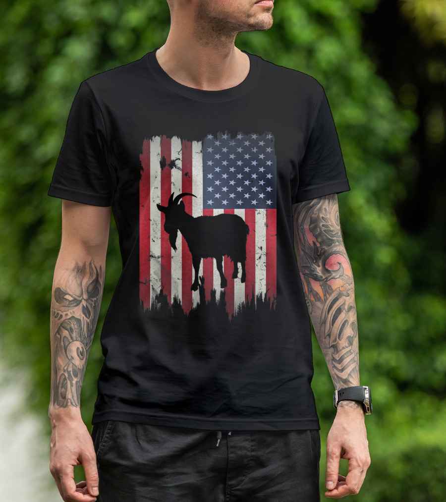 GOAT USA American Flag T-Shirt