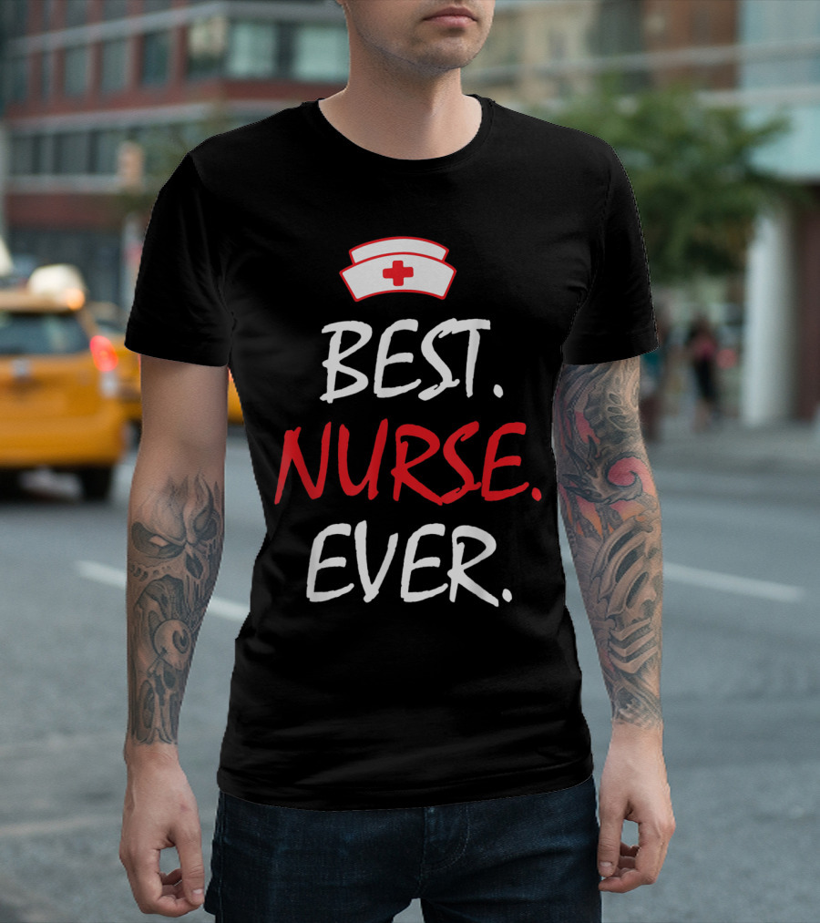 Best Nurse Ever RN LPN CNA With Nurse Cap Iconic T-Shirt