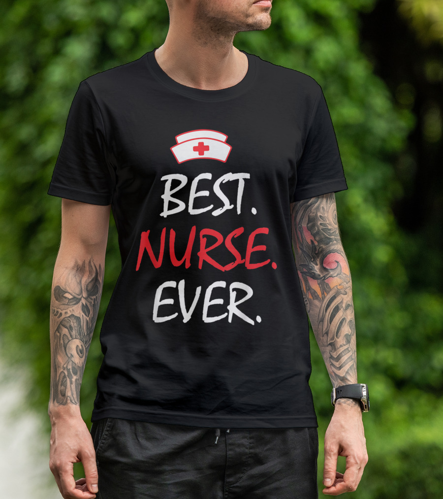 Best Nurse Ever RN LPN CNA With Nurse Cap Iconic T-Shirt