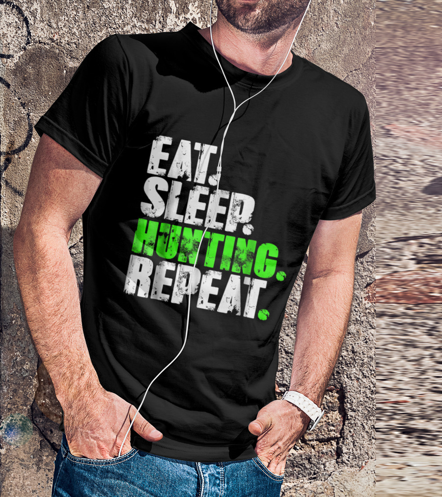 Eat Sleep Hunting Repeat Coach Bow Archery Lifestyle Cycle T-Shirt