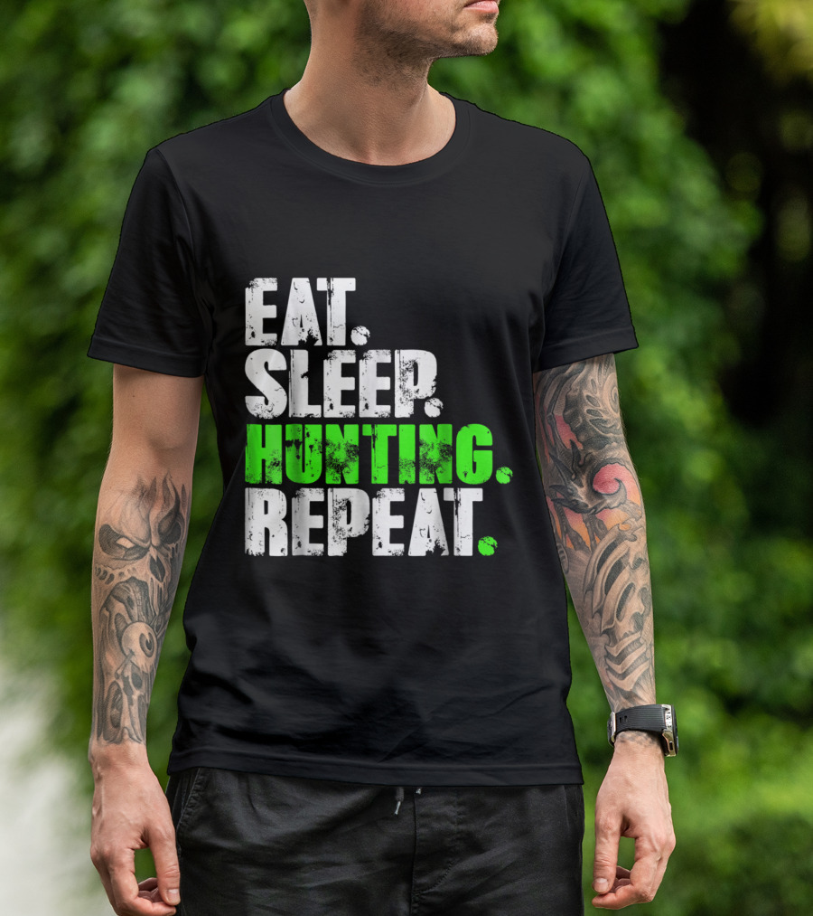 Eat Sleep Hunting Repeat Coach Bow Archery Lifestyle Cycle T-Shirt