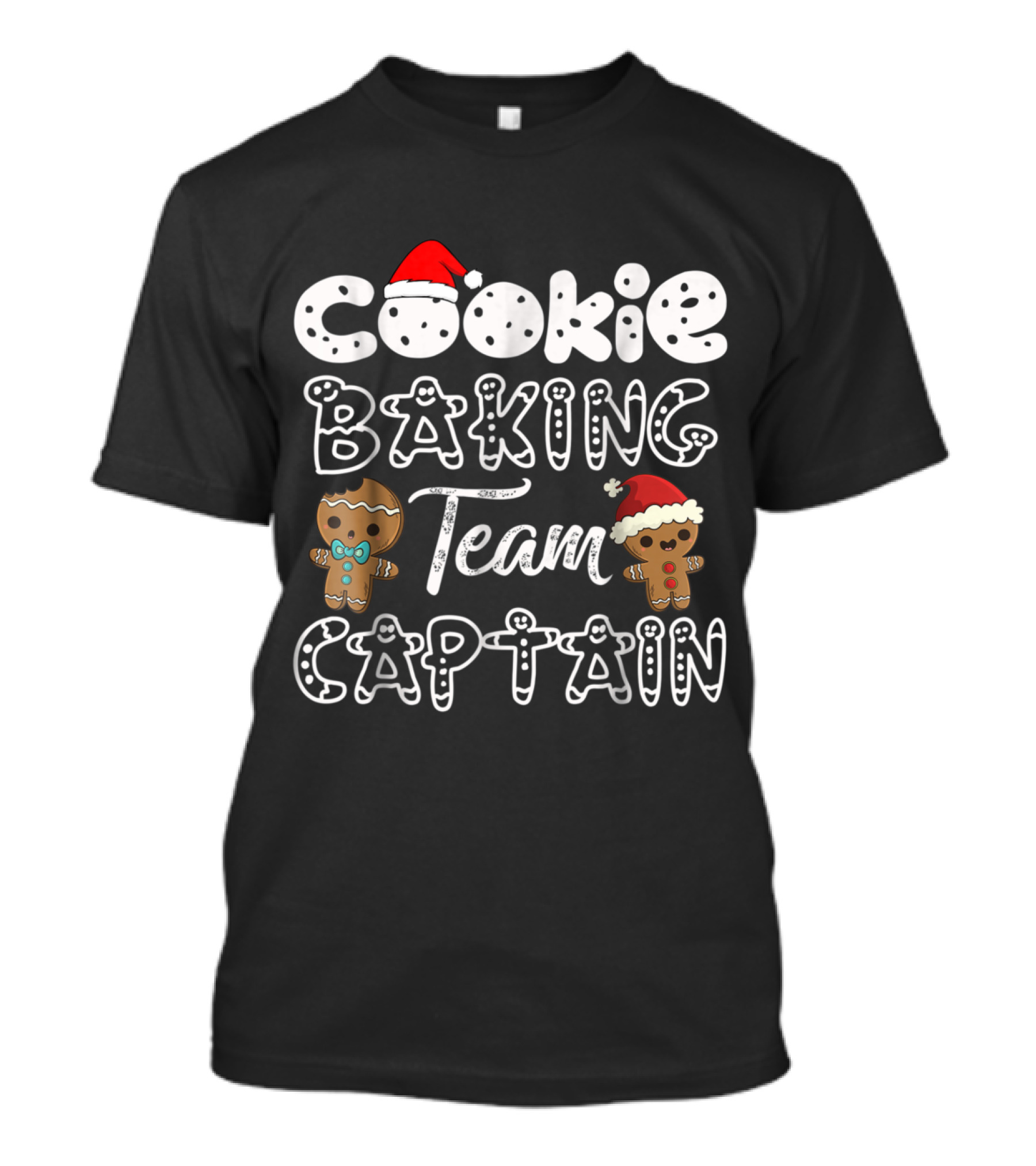 Cookie Baking Team Captain Gingerbread Christmas Holiday Santa Hat T-Shirt