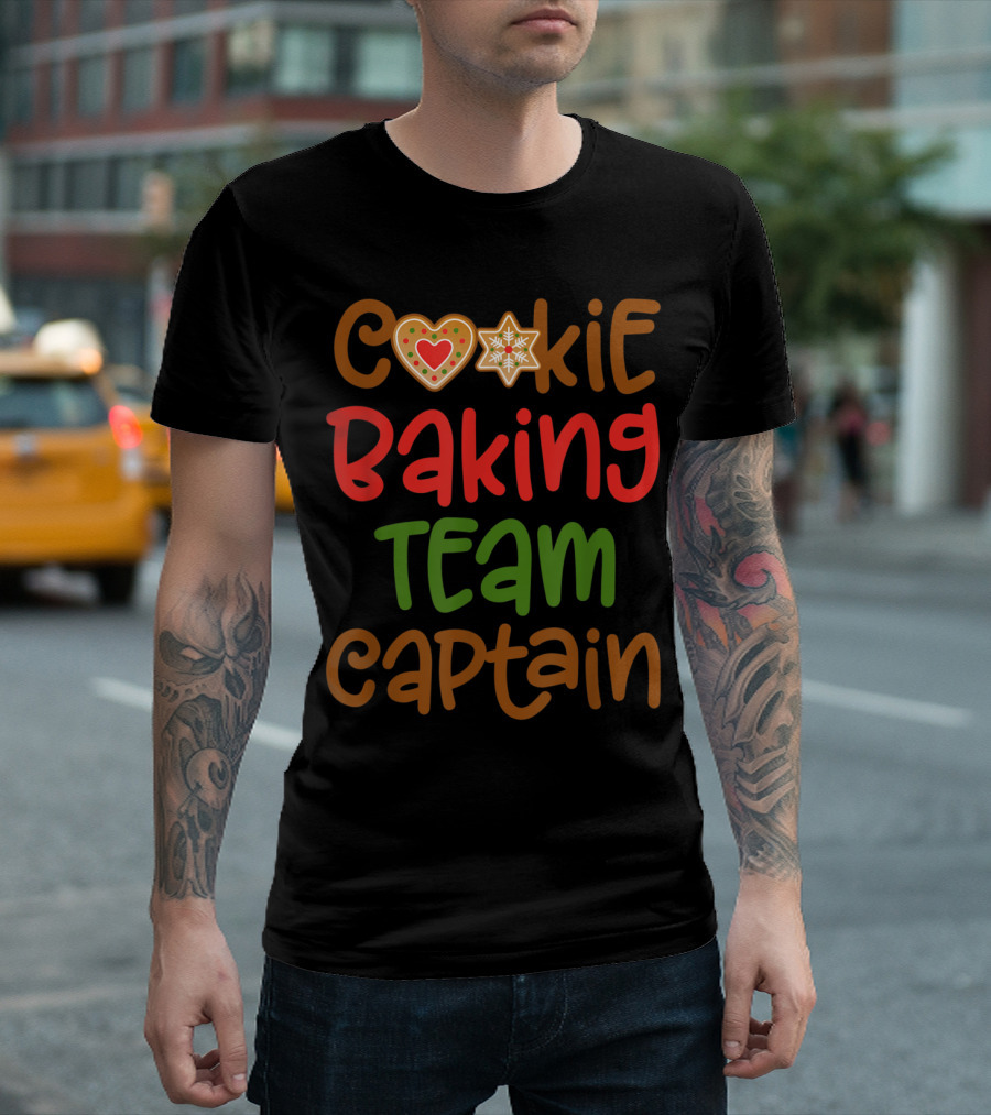 Cookie Baking Team Captain Heart And Star Christmas Cookies T-Shirt