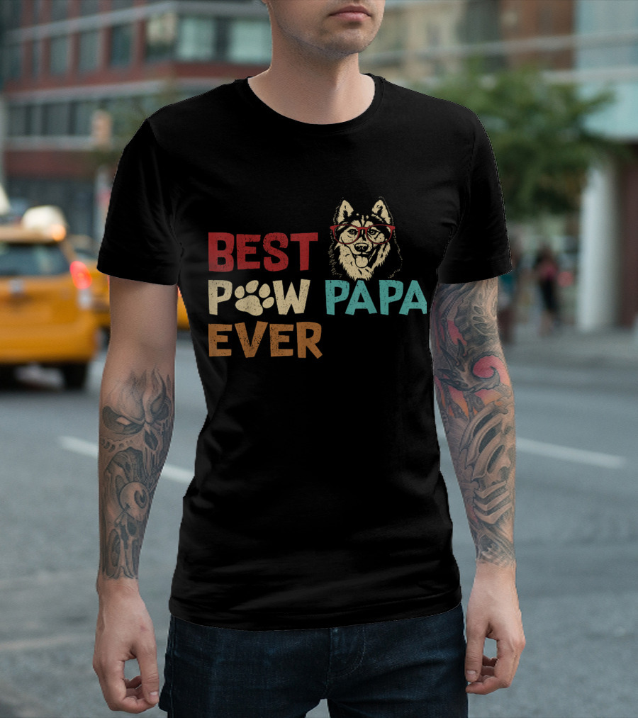 Best Paw Husky Papa Ever T-Shirt
