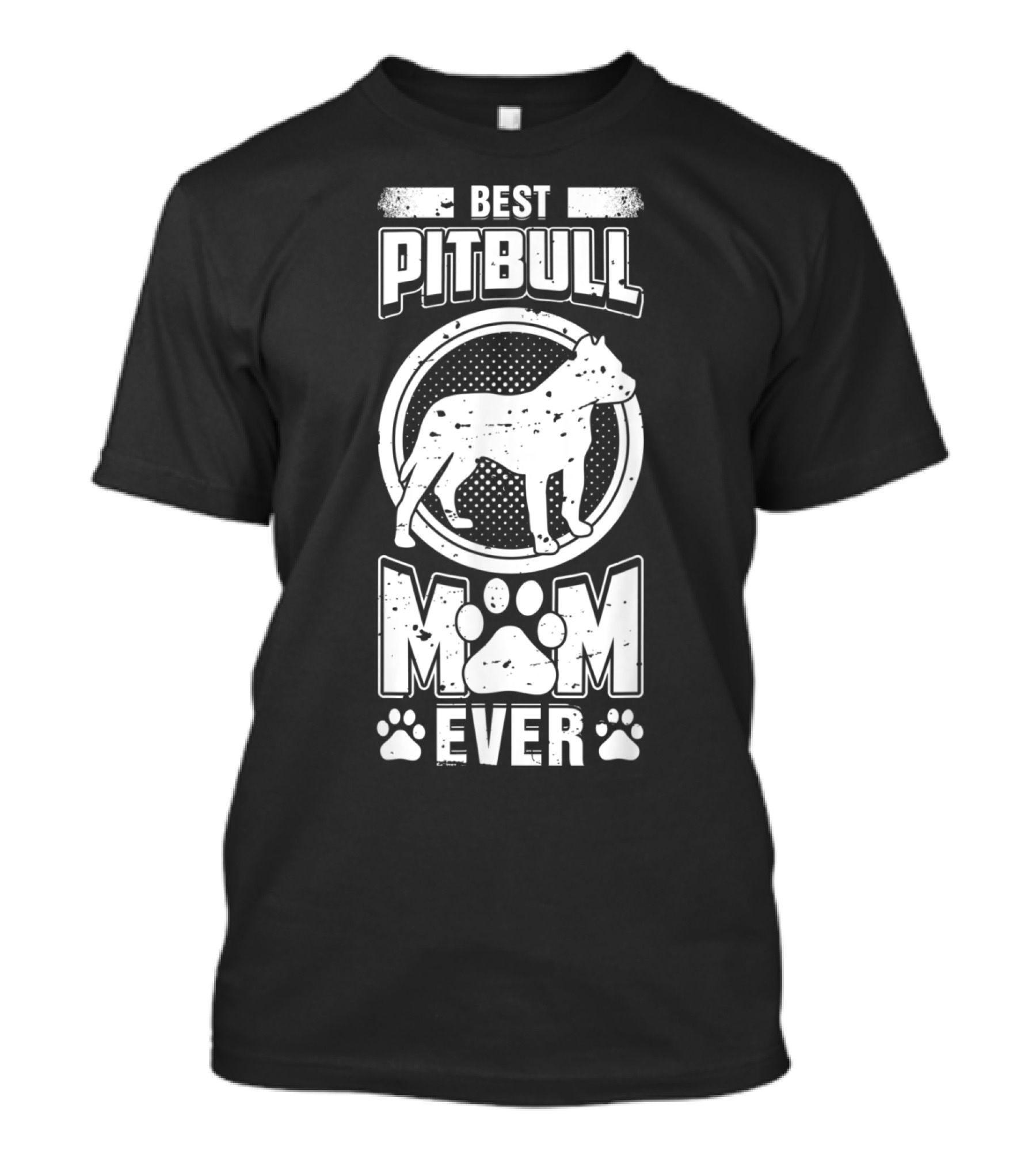 Best Pitbull Mom Ever With Dog Silhouette And Paw Prints T-Shirt