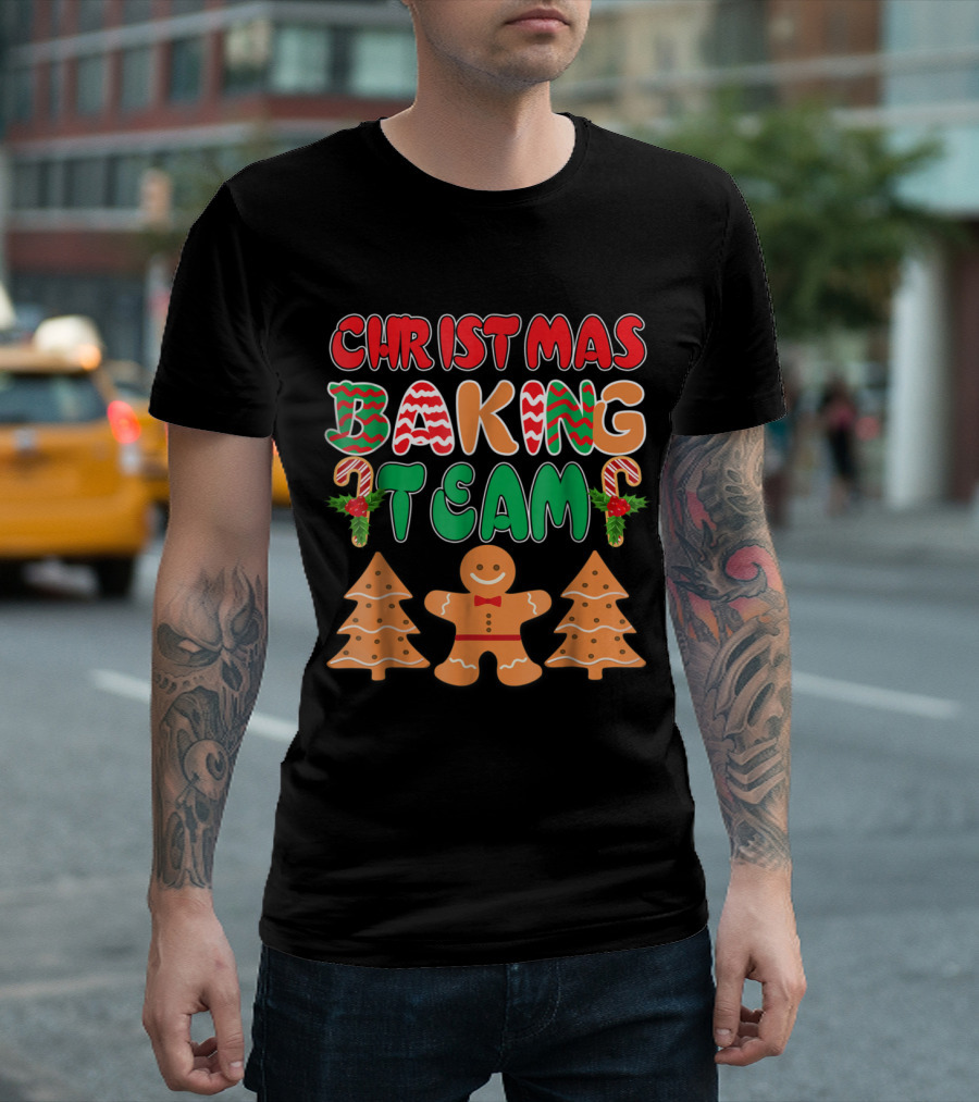 Christmas Baking Team Cookie Gingerbread Trees T-Shirt