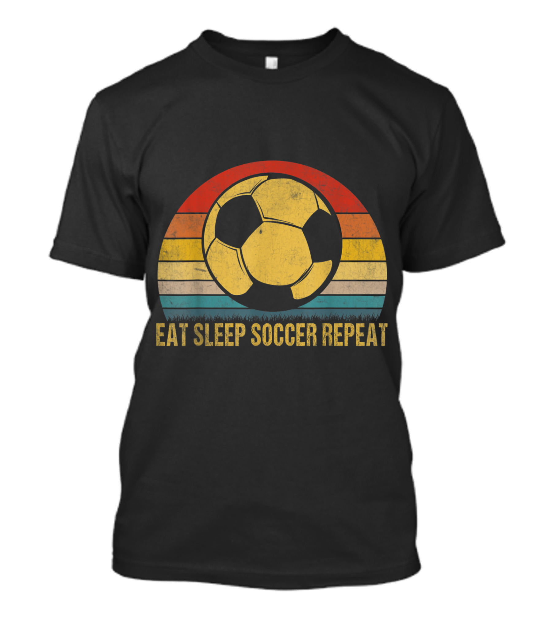 Eat Sleep Soccer Repeat Retro Vintage Soccer Ball T-Shirt
