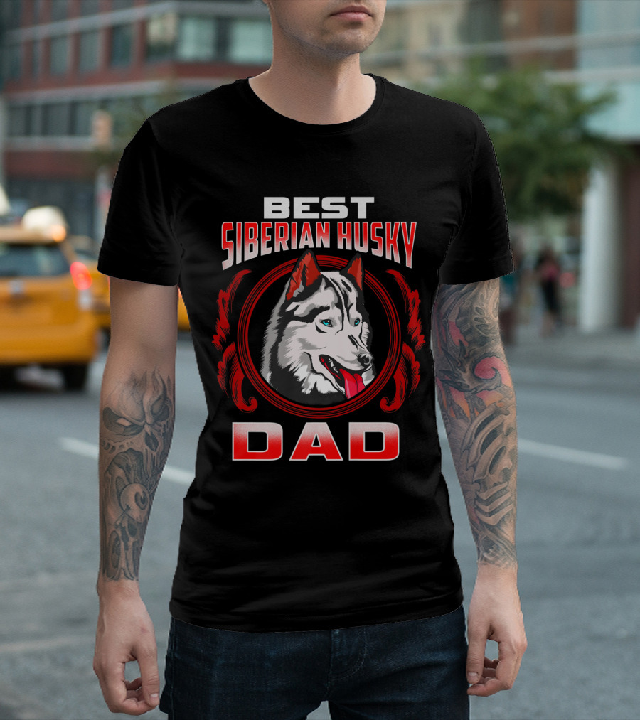 BEST SIBERIAN HUSKY DAD MENS FATHER T-Shirt