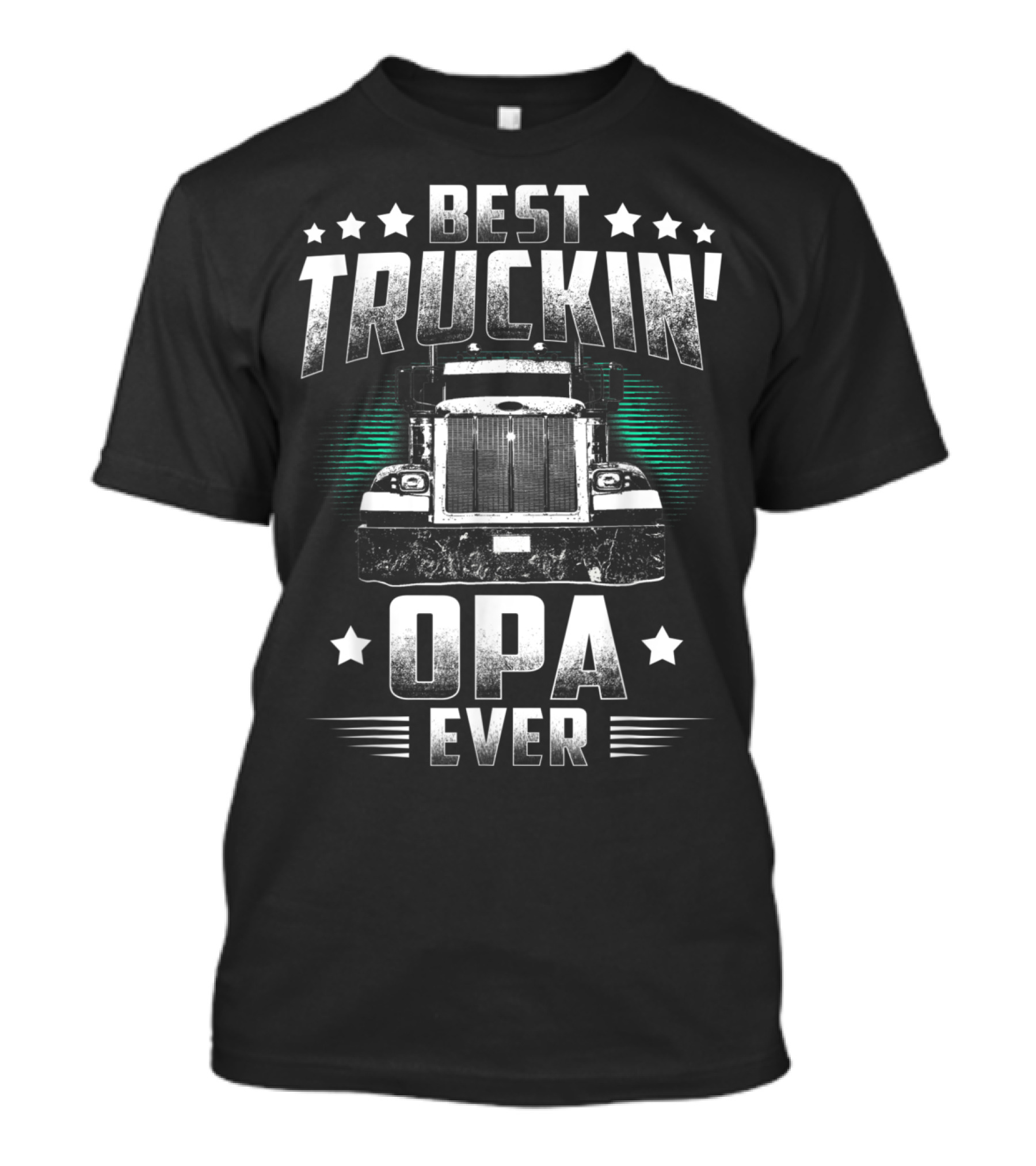 Best Truckin' Opa Ever With Big Rig And Stars T-Shirt