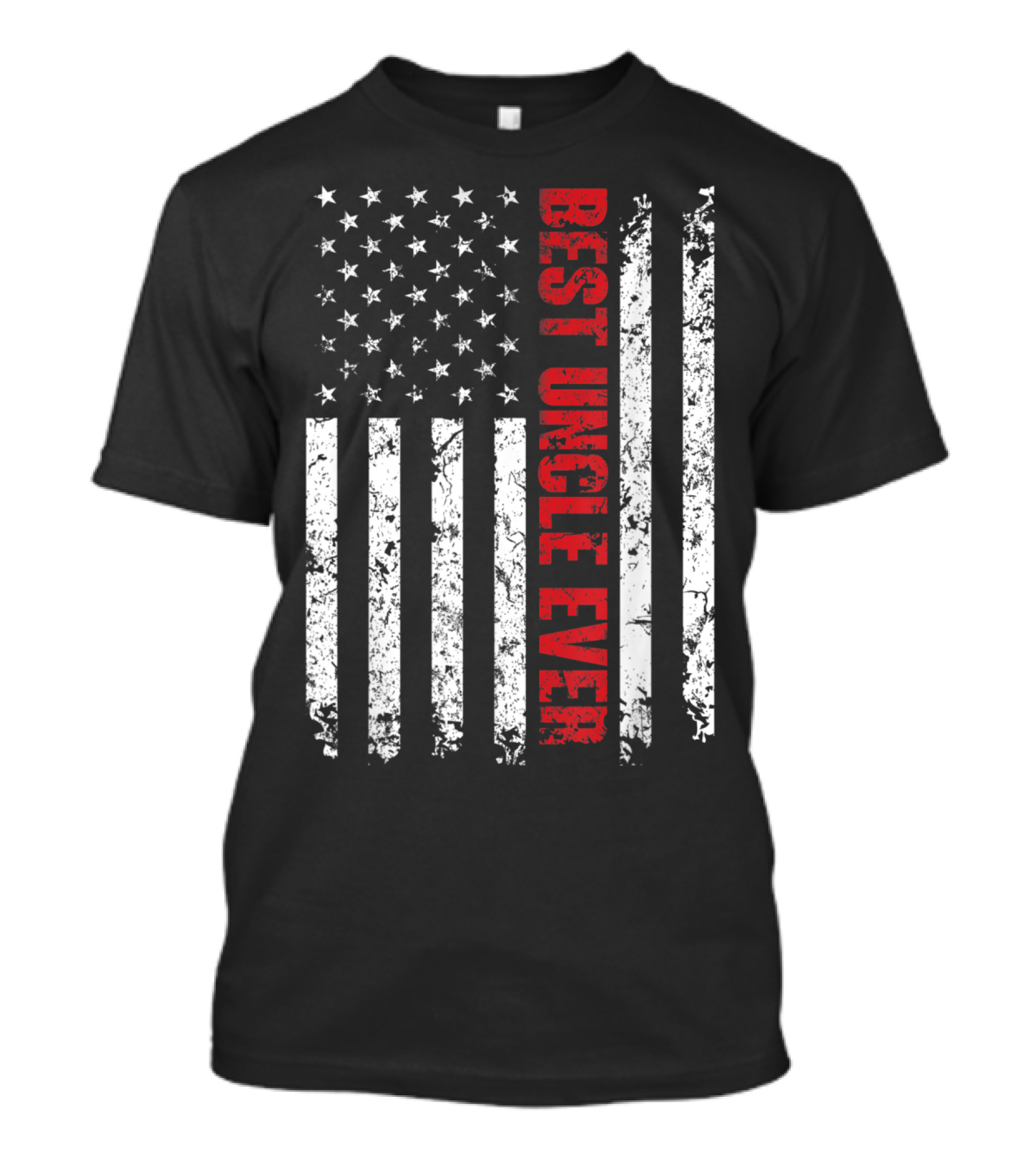 Best Uncle Ever American Flag Distressed T-Shirt