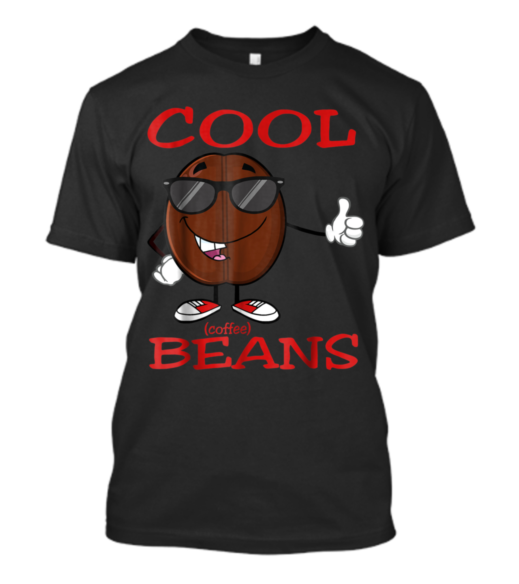 Cool Beans Coffee Funny Cute Cartoon With Sunglasses And Thumbs Up T-Shirt