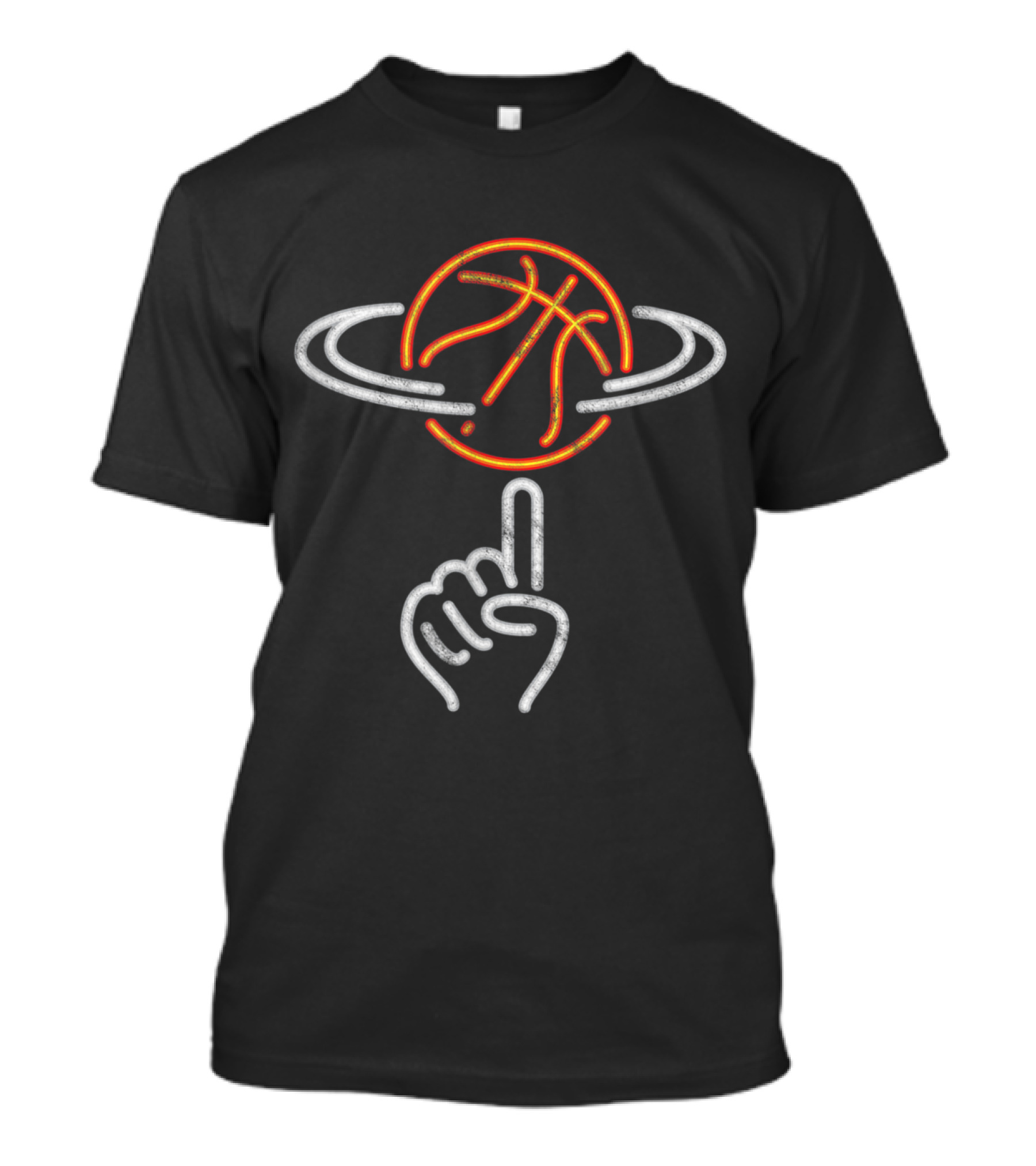 Cool Basketball Tricks Neon Spinning Ball T-Shirt