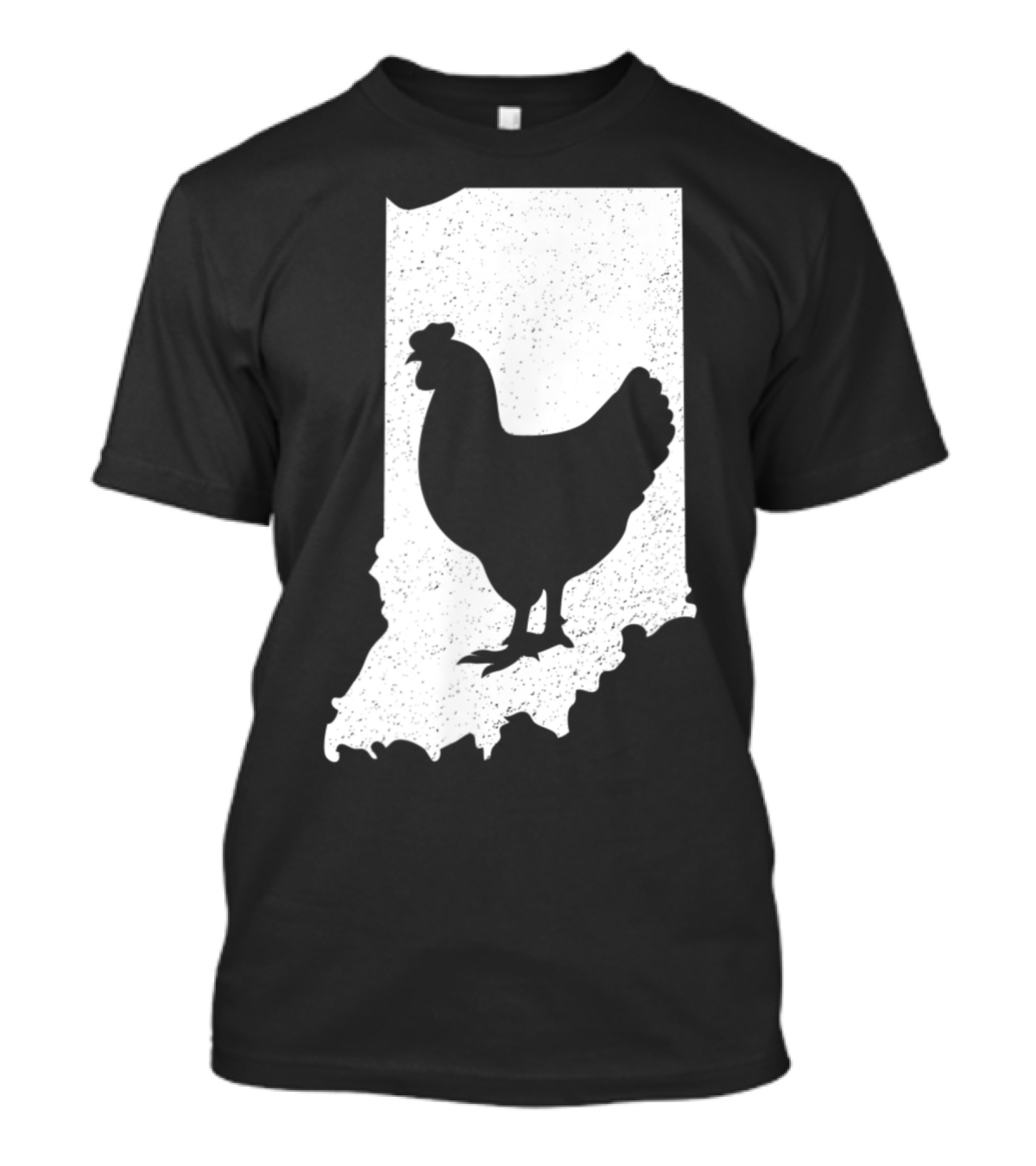 Indiana Chicken Poultry Farm Silhouette Map T-Shirt