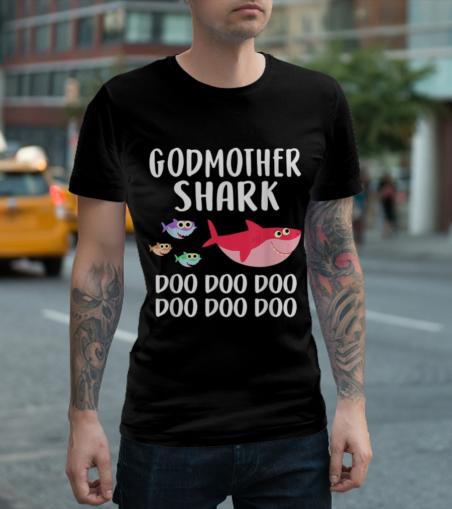 Godmother Shark Doo Doo Doo Family Cartoon Fun T-Shirt