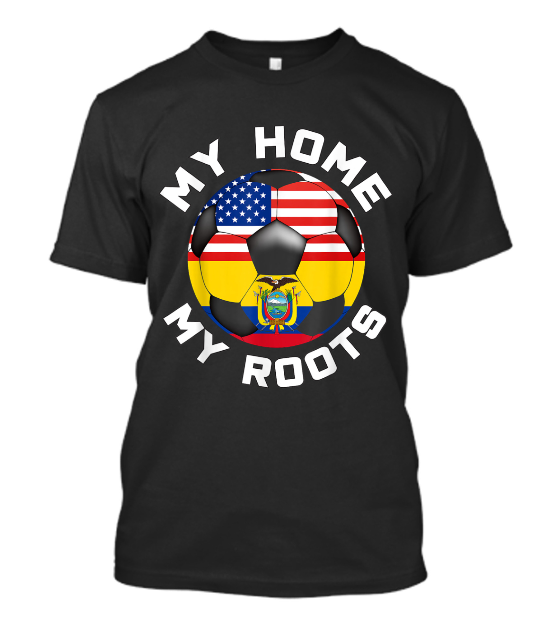 Ecuador And USA Soccer My Home My Roots Football Heritage T-Shirt