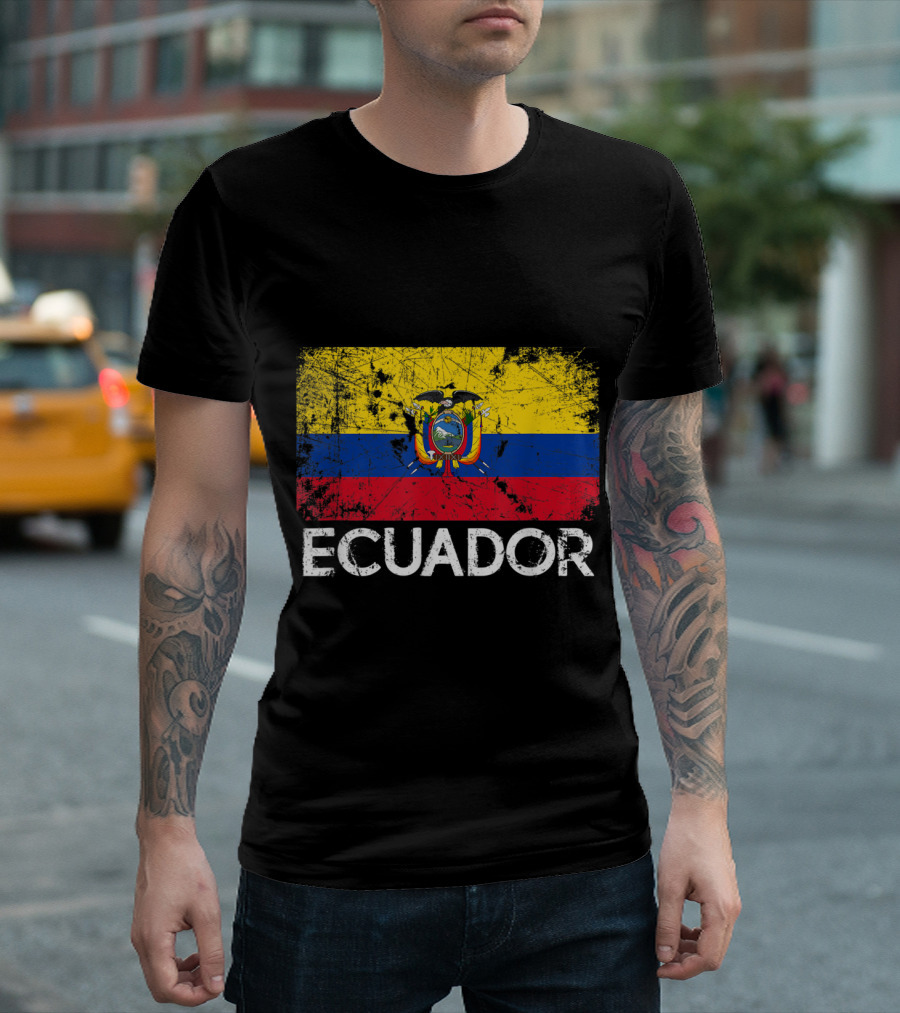 Ecuador Grunge Style Vintage Flag T-Shirt