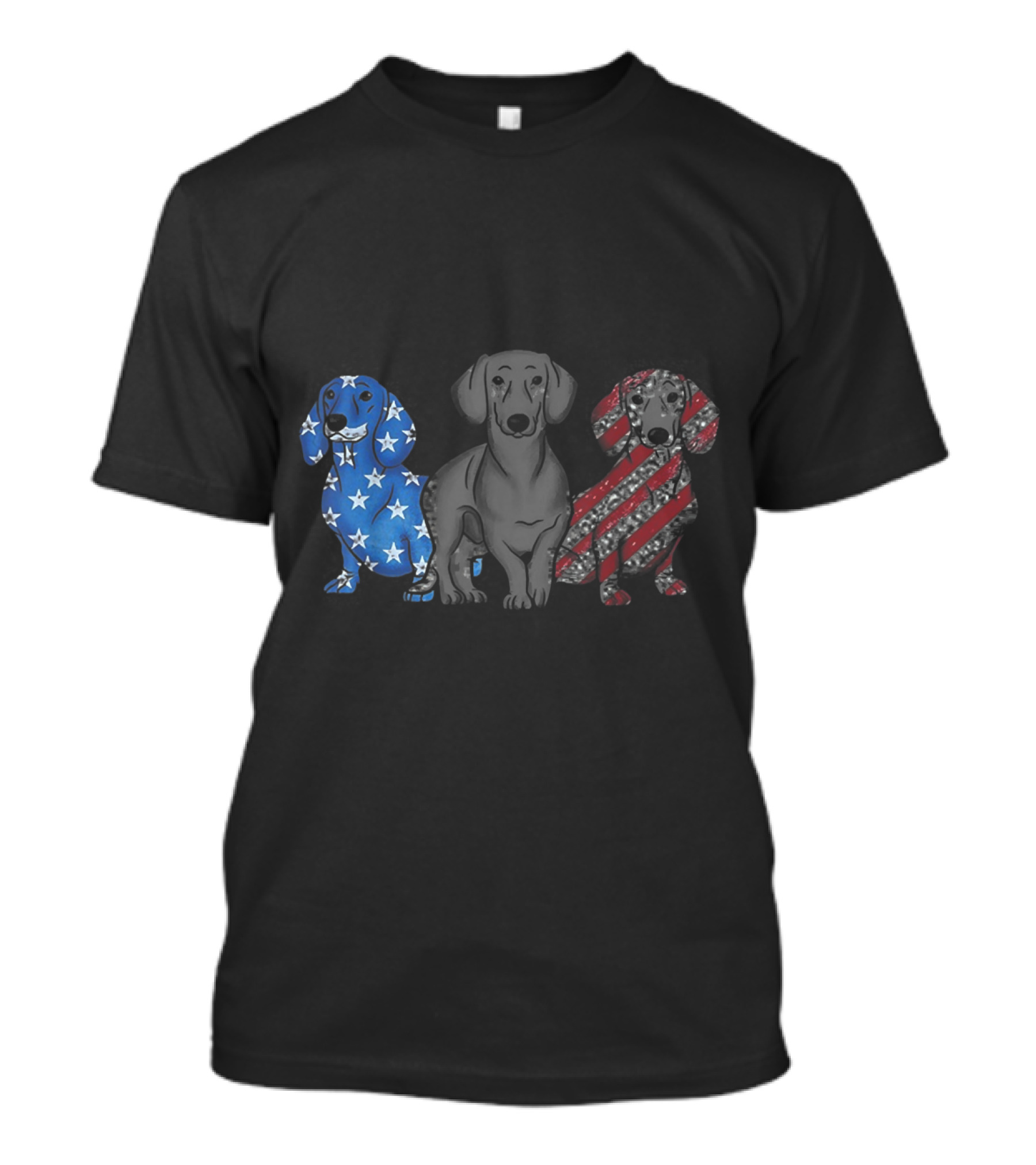 Patriotic Funny Dachshund Wiener Dog Trio T-Shirt