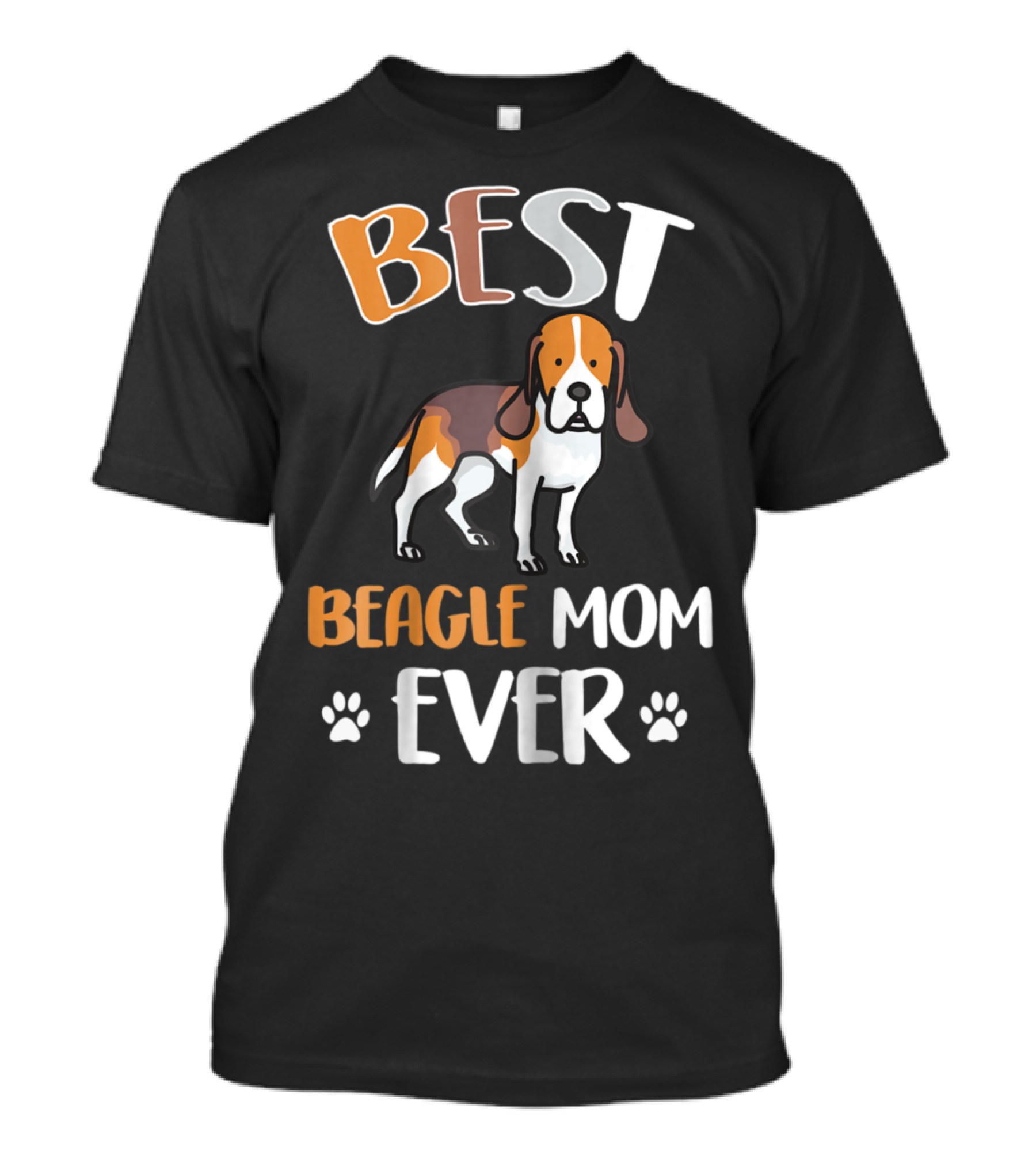 Best Beagle Mom Ever With Cute Beagle And Paw Prints T-Shirt