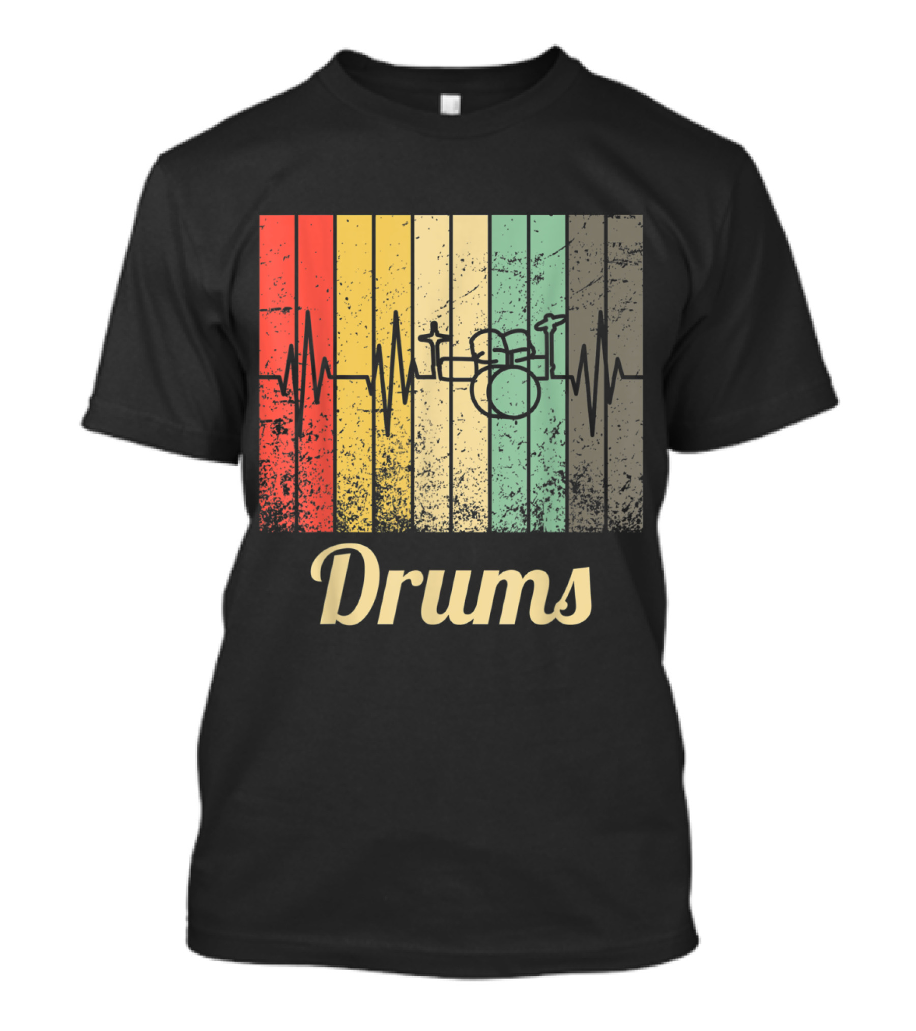 Retro Vintage Drums Soundwave Percussion Kit T-Shirt
