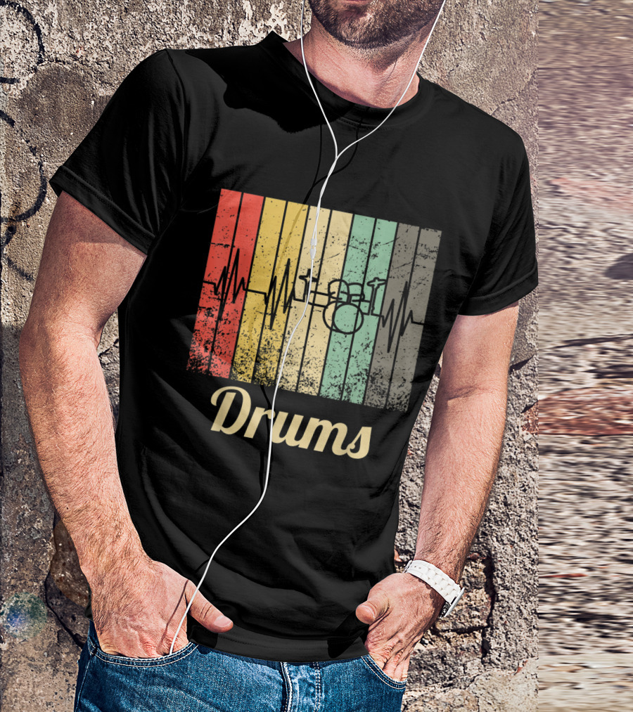 Retro Vintage Drums Soundwave Percussion Kit T-Shirt