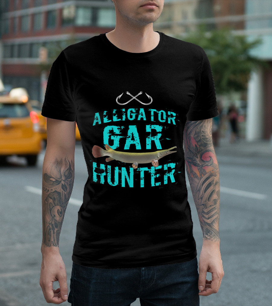 Alligator Gar Hunter Freshwater Fishing Angler Hooks T-Shirt