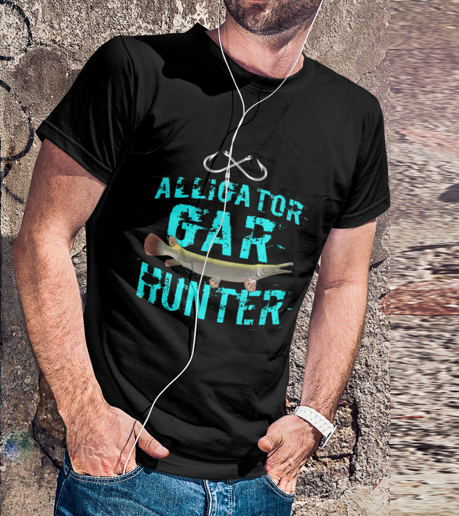 Alligator Gar Hunter Freshwater Fishing Angler Hooks T-Shirt