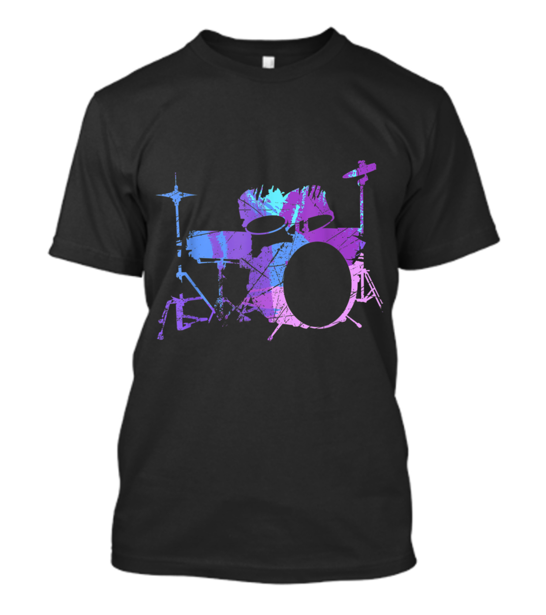 Vintage Cool Drum Kit Percussion With Colorful T-Shirt