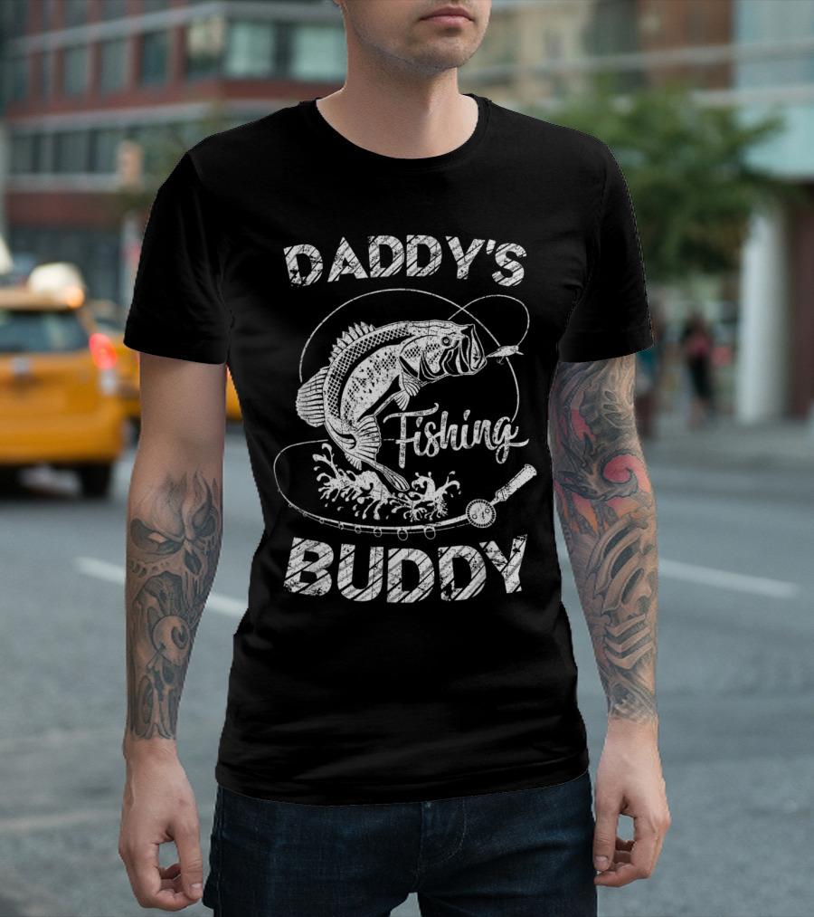 Daddy's Fishing Buddy Fat Funny Daddy Fishing Buddies T-Shirt