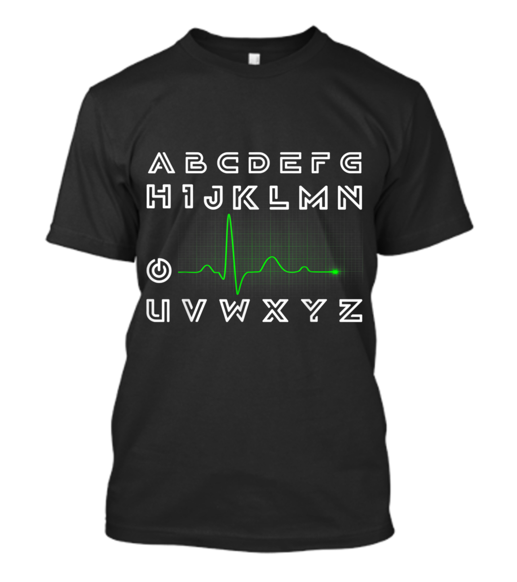 Alphabet ECG Heartbeat Graphic Nurse T-Shirt