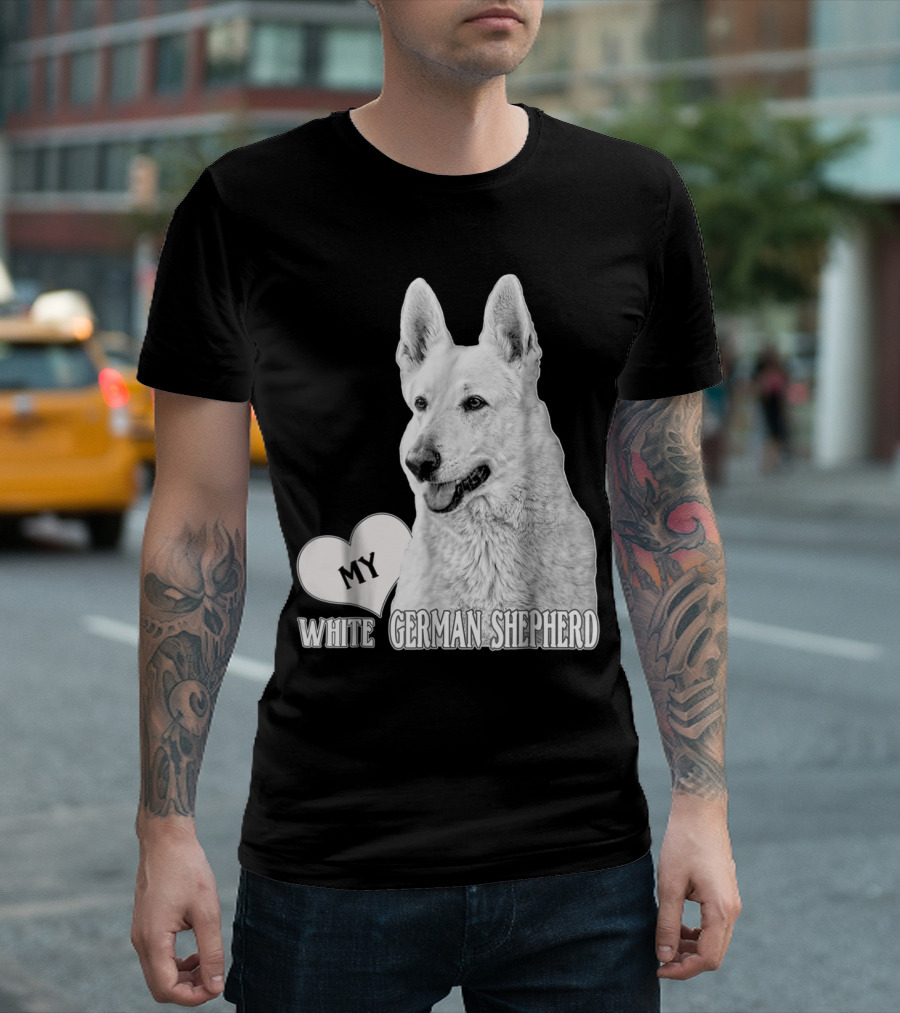 My White German Shepherd Love BHymer Heart T-Shirt