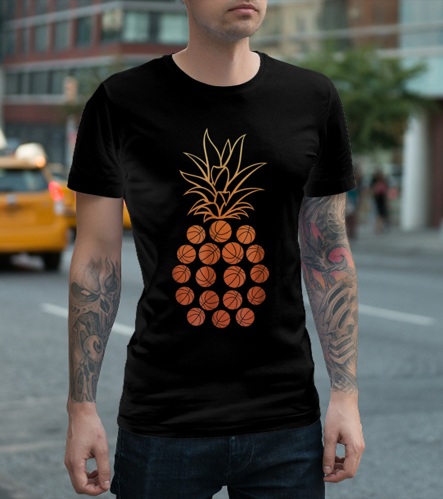 Cool Pineapple Made of Basketballs Amazing Sports Fruit T-Shirt