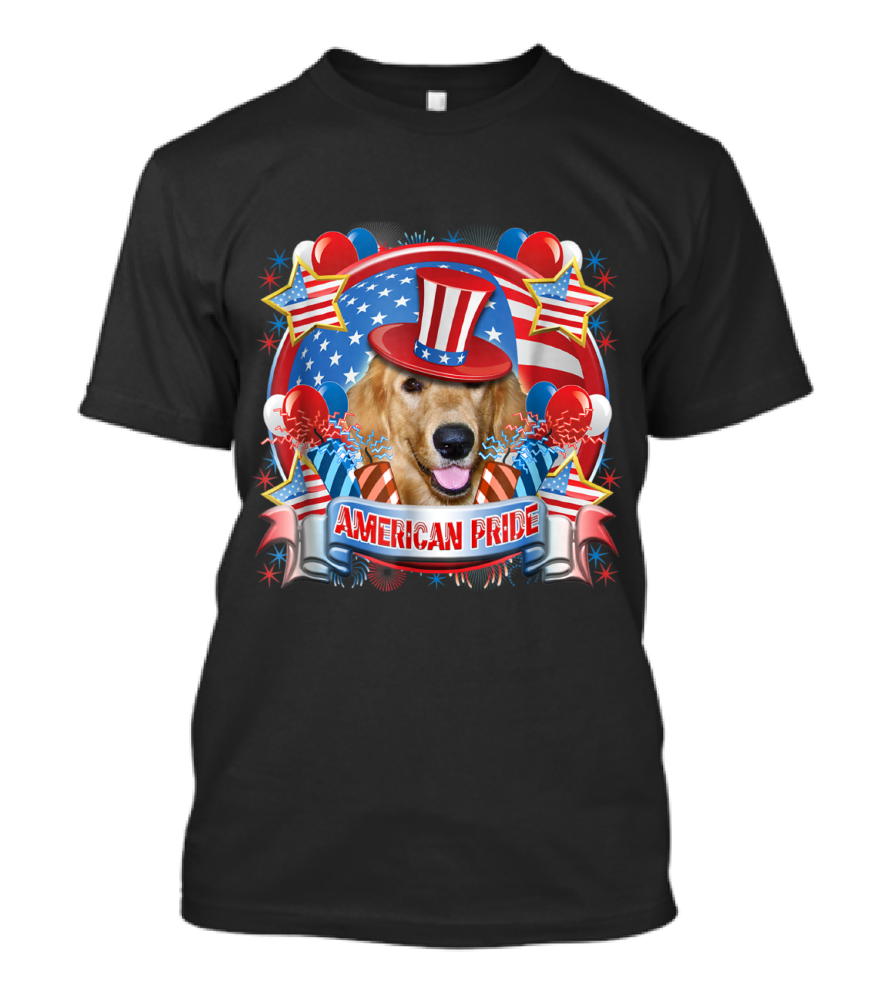 Golden Retriever American Pride 4th Of July Dog Pat T-Shirt