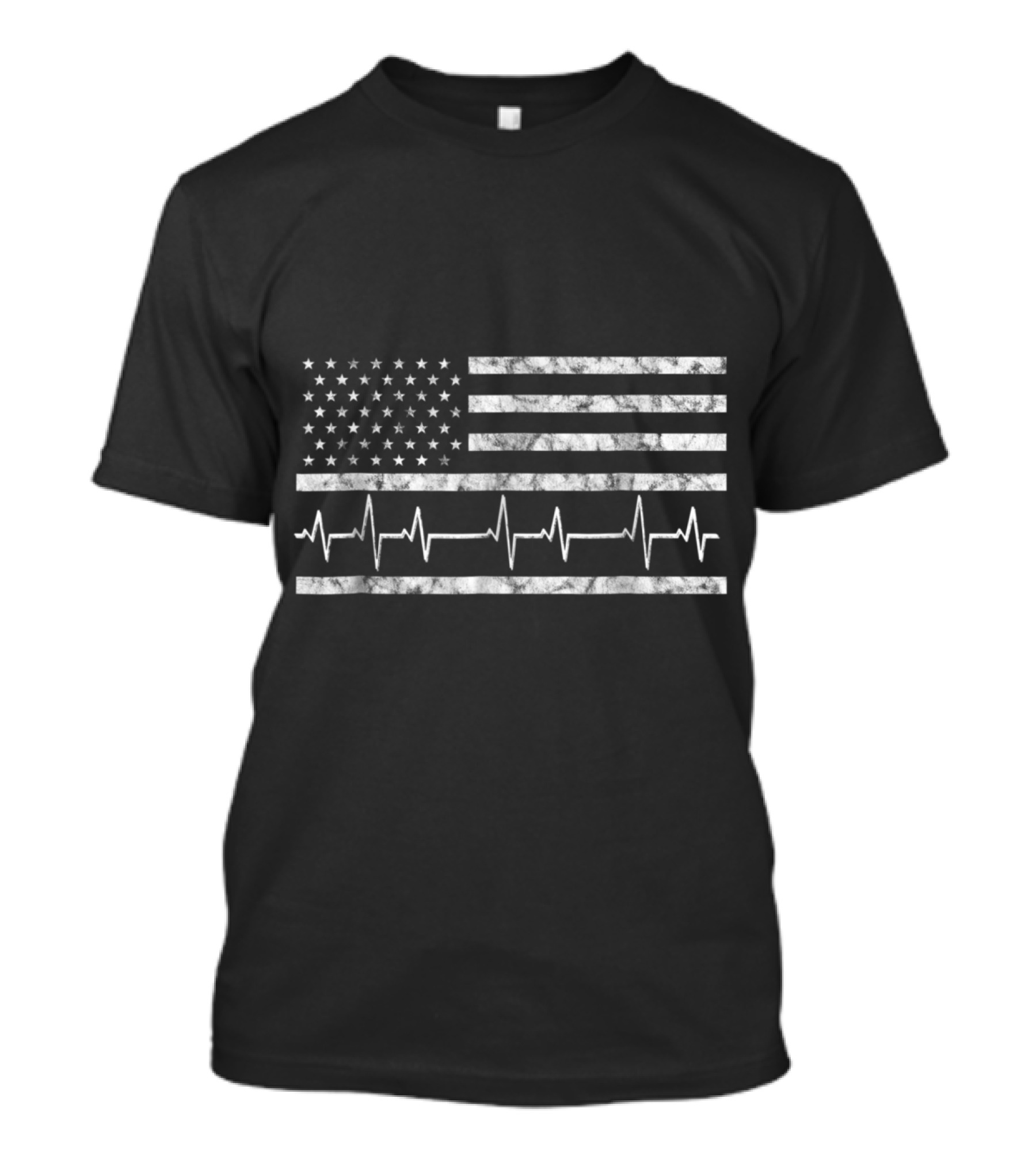 Funny EKG Nurse Flag 4th Of July RN American Heartbeat Patriotic T-Shirt