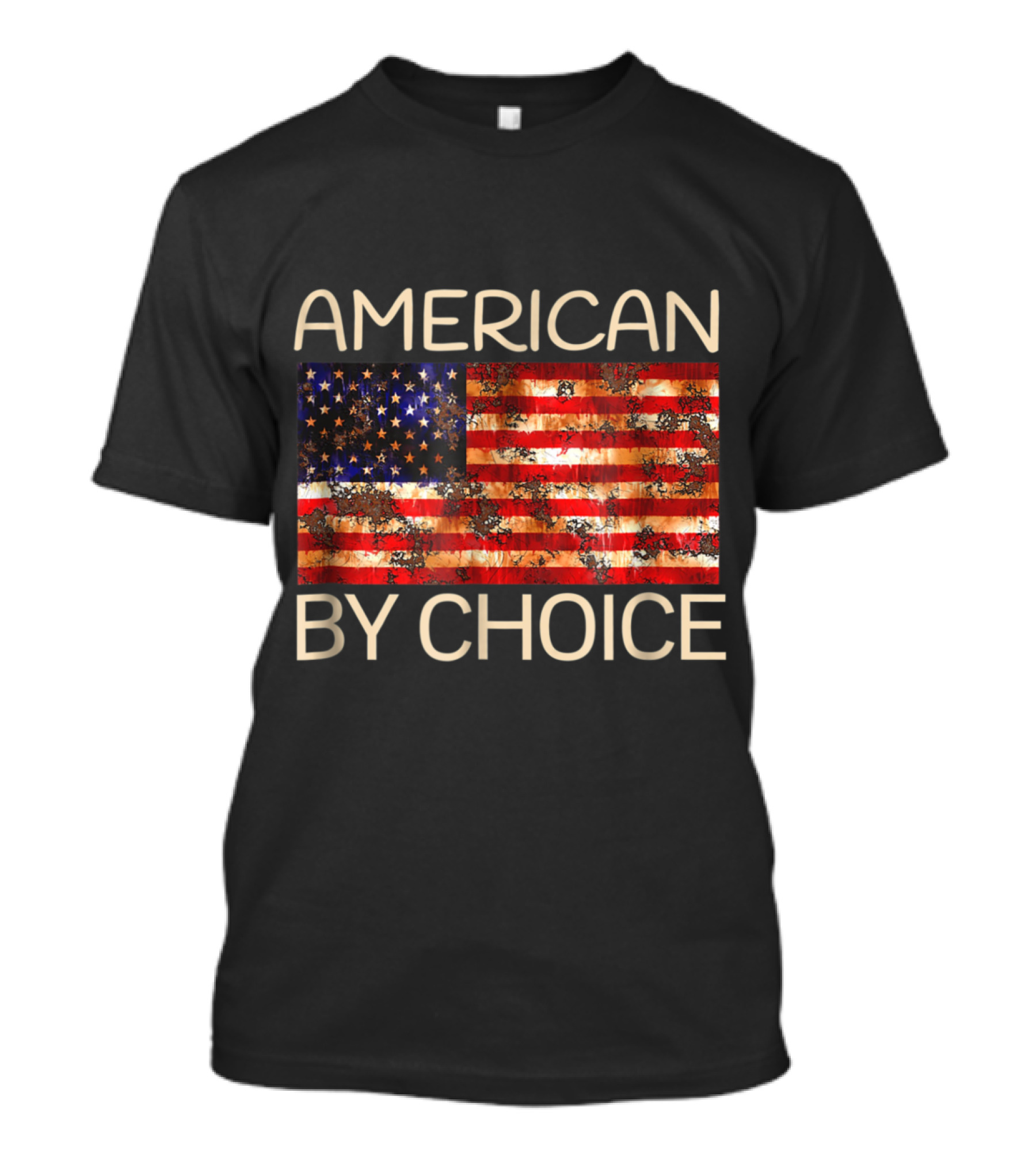 American By Choice US Flag Grunge T-Shirt