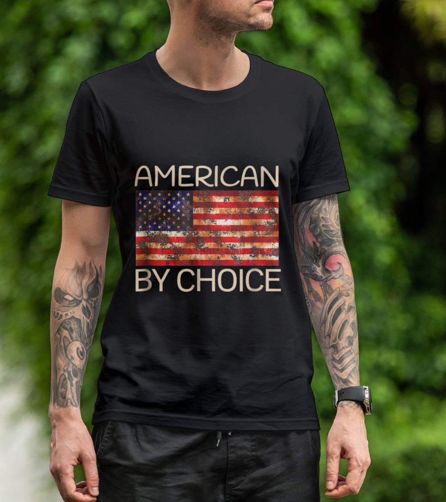 American By Choice US Flag Grunge T-Shirt