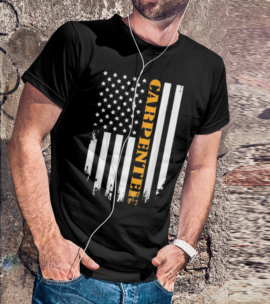 American Flag With Bold Carpenter T-Shirt