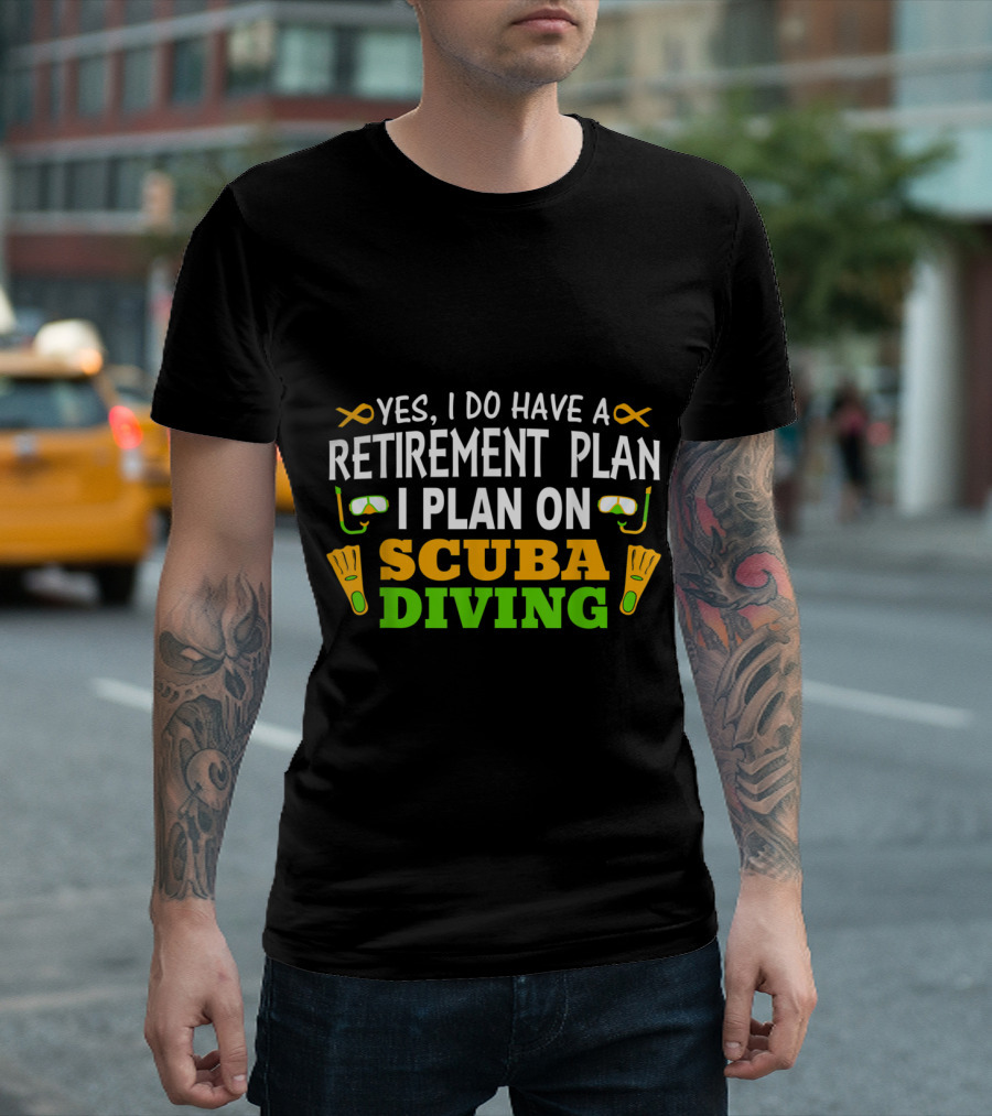 Yes I Do Have a Retirement Plan I Plan on Scuba Diving with Snorkel and Flippers Icons T-Shirt