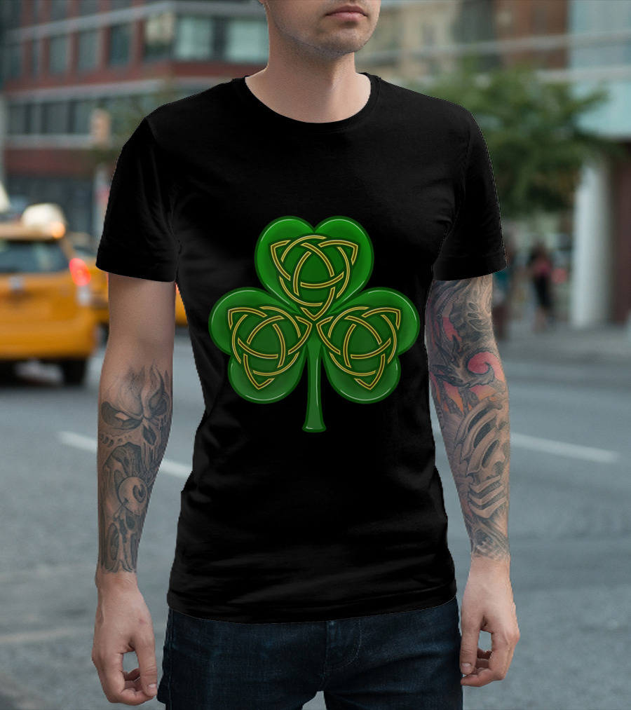 Irish Celtic Trinity Knot Green Shamrock T-Shirt