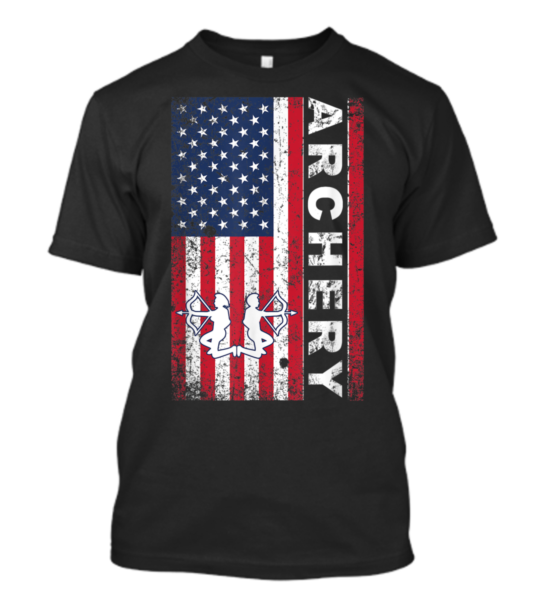 American Flag Archery Archer USA Bow Hunter T-Shirt