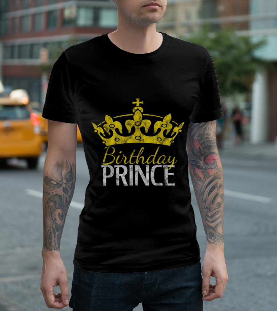 Birthday Prince Yellow Crown T-Shirt