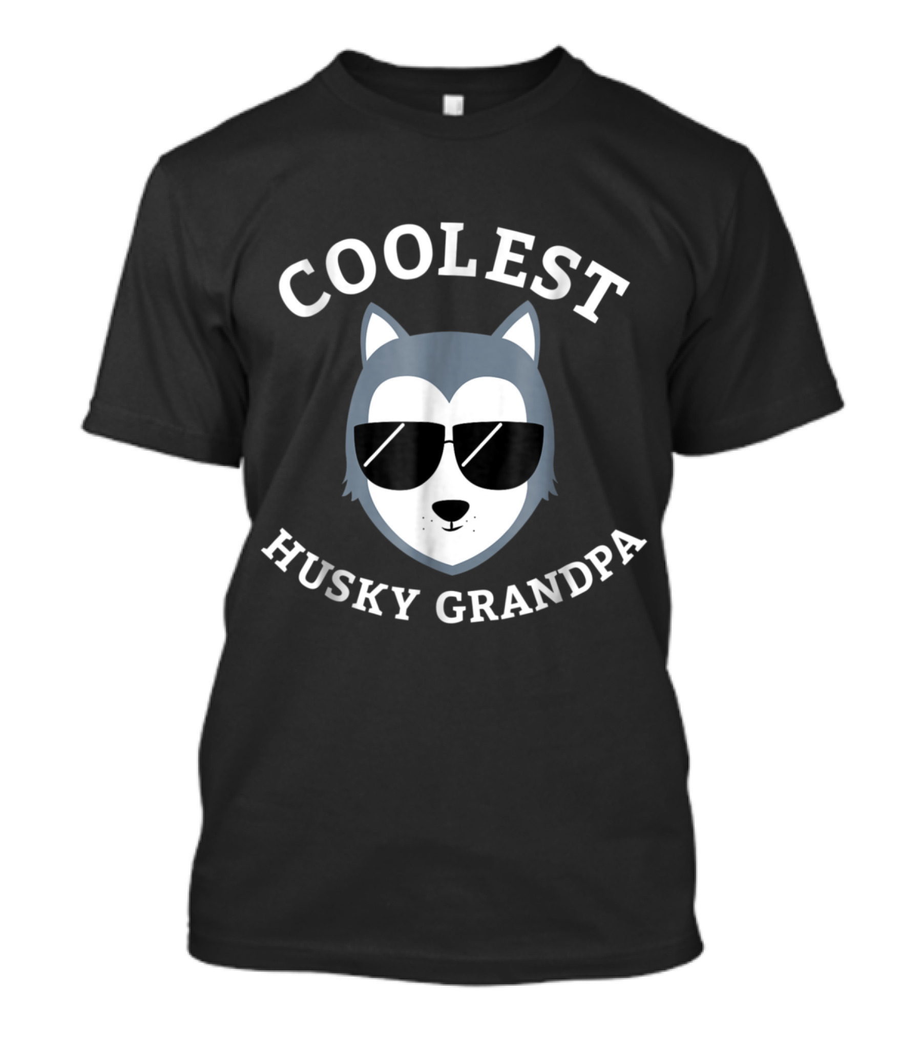 Coolest Siberian Husky Grandpa Sunglasses Graphic Winter Dog T-Shirt