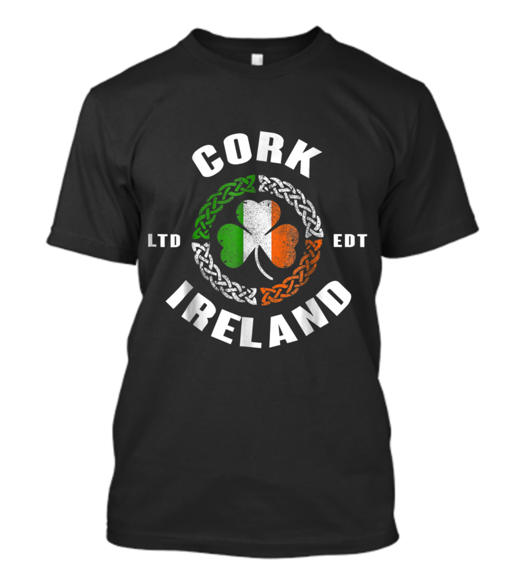 CORK Ireland LTD EDT Shamrock With Irish Flag Colors T-Shirt