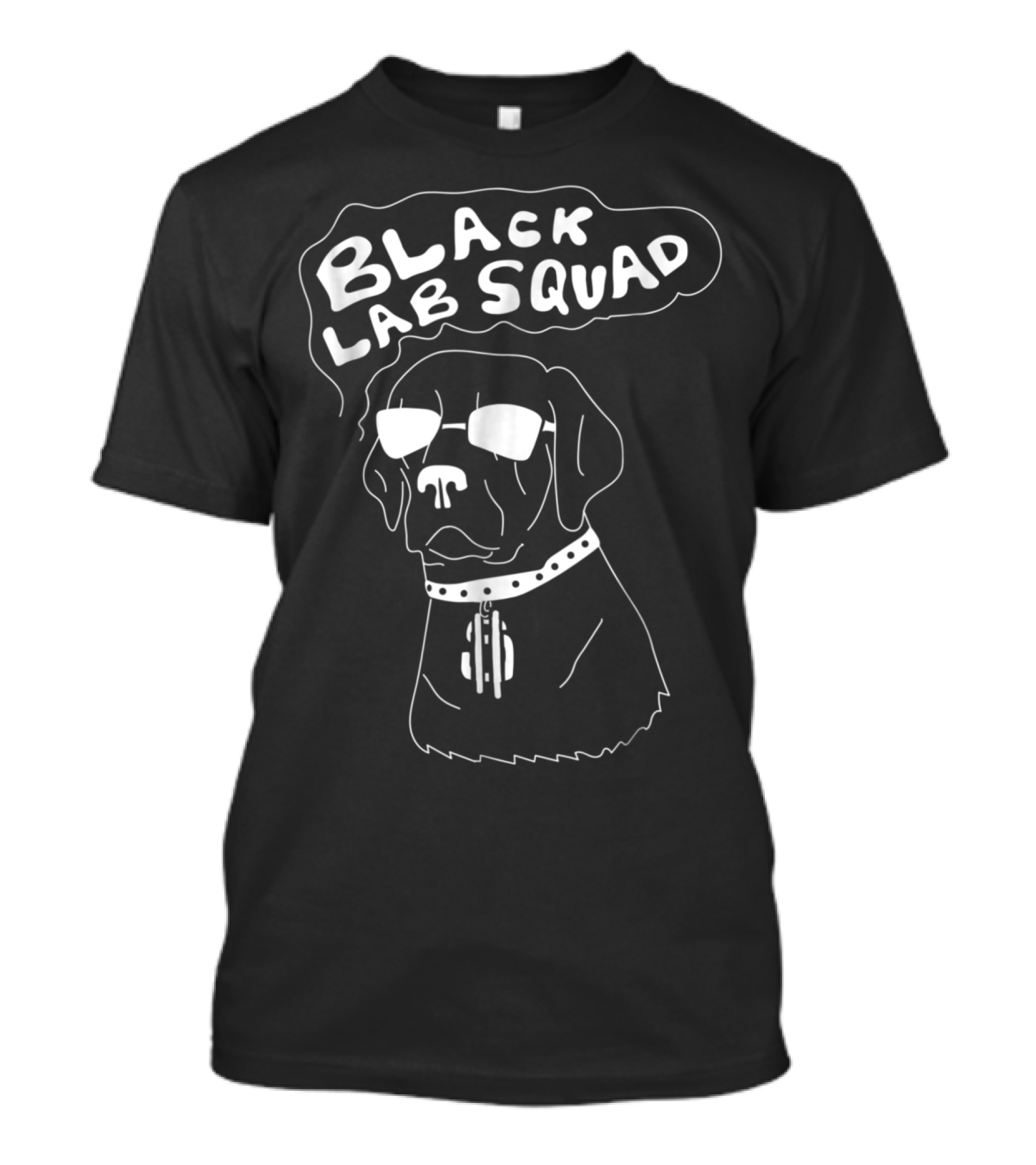 Black Lab Squad Cool Sunglasses And Collar Black Labrador T-Shirt
