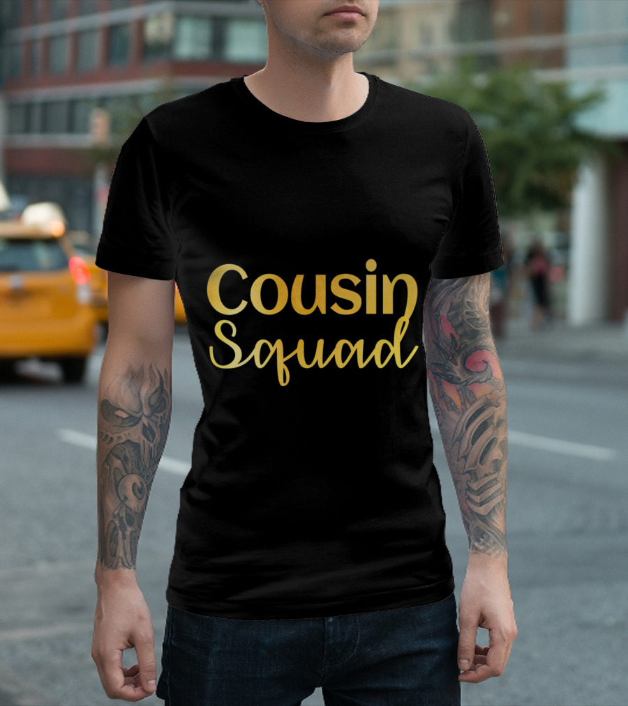 Cousin Squad Gold Text Premium T-Shirt
