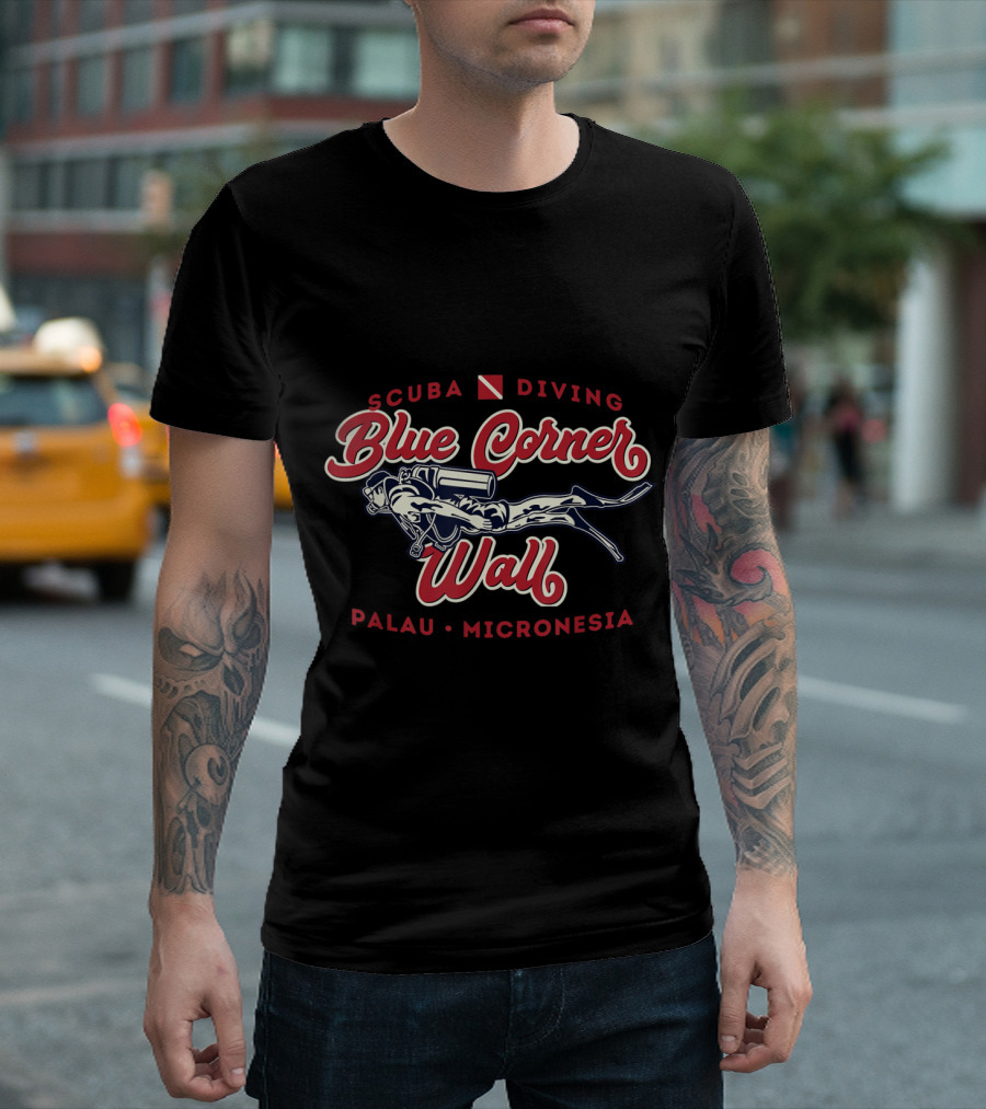 Scuba Diving Blue Corner Wall Palau Micronesia T-Shirt
