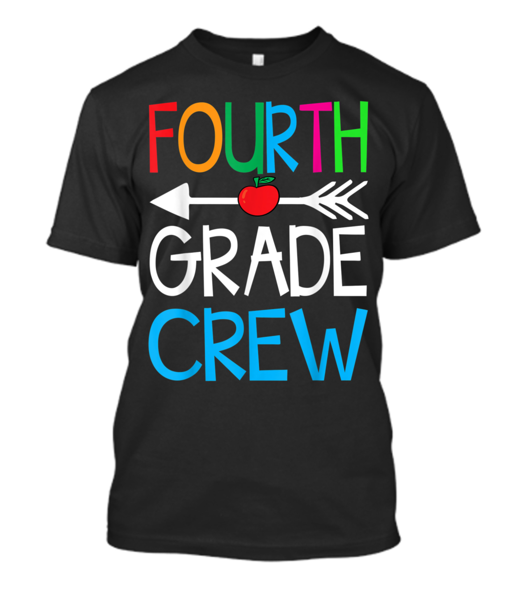 Fourth Grade Crew Funny Apple Arrow Back To School T-Shirt