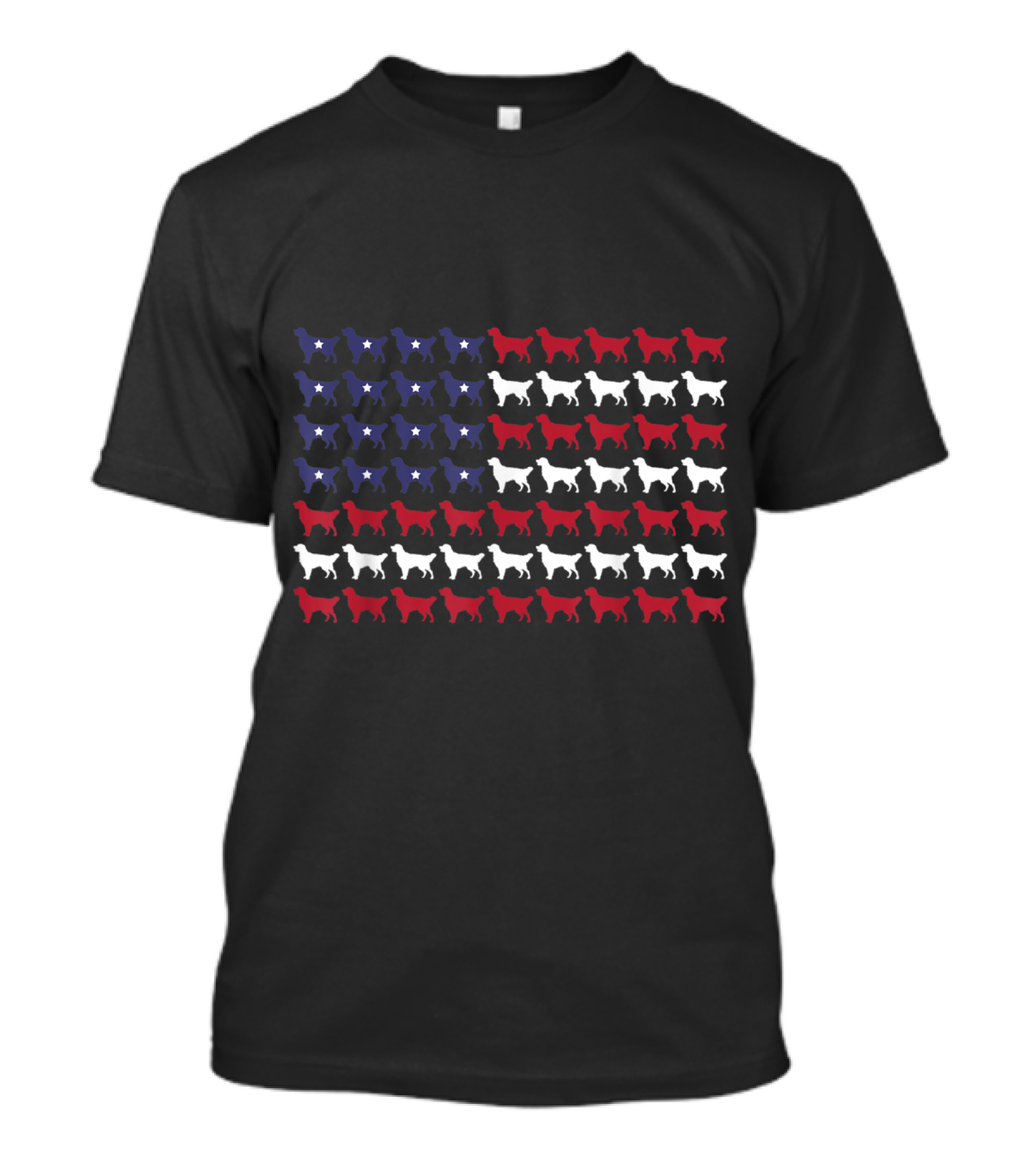 Golden Retriever American Flag Silhouette T-Shirt