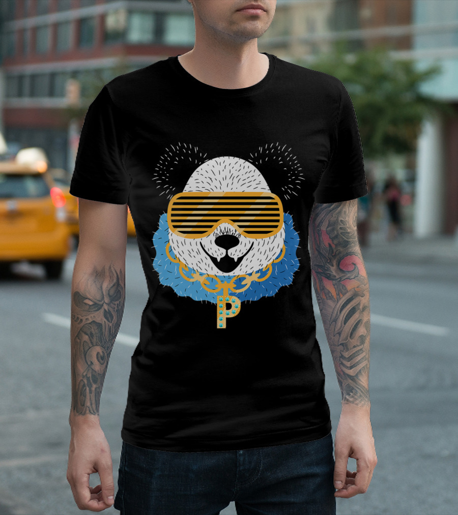 Gangster Panda With Gold Chain And Cool Shades T-Shirt